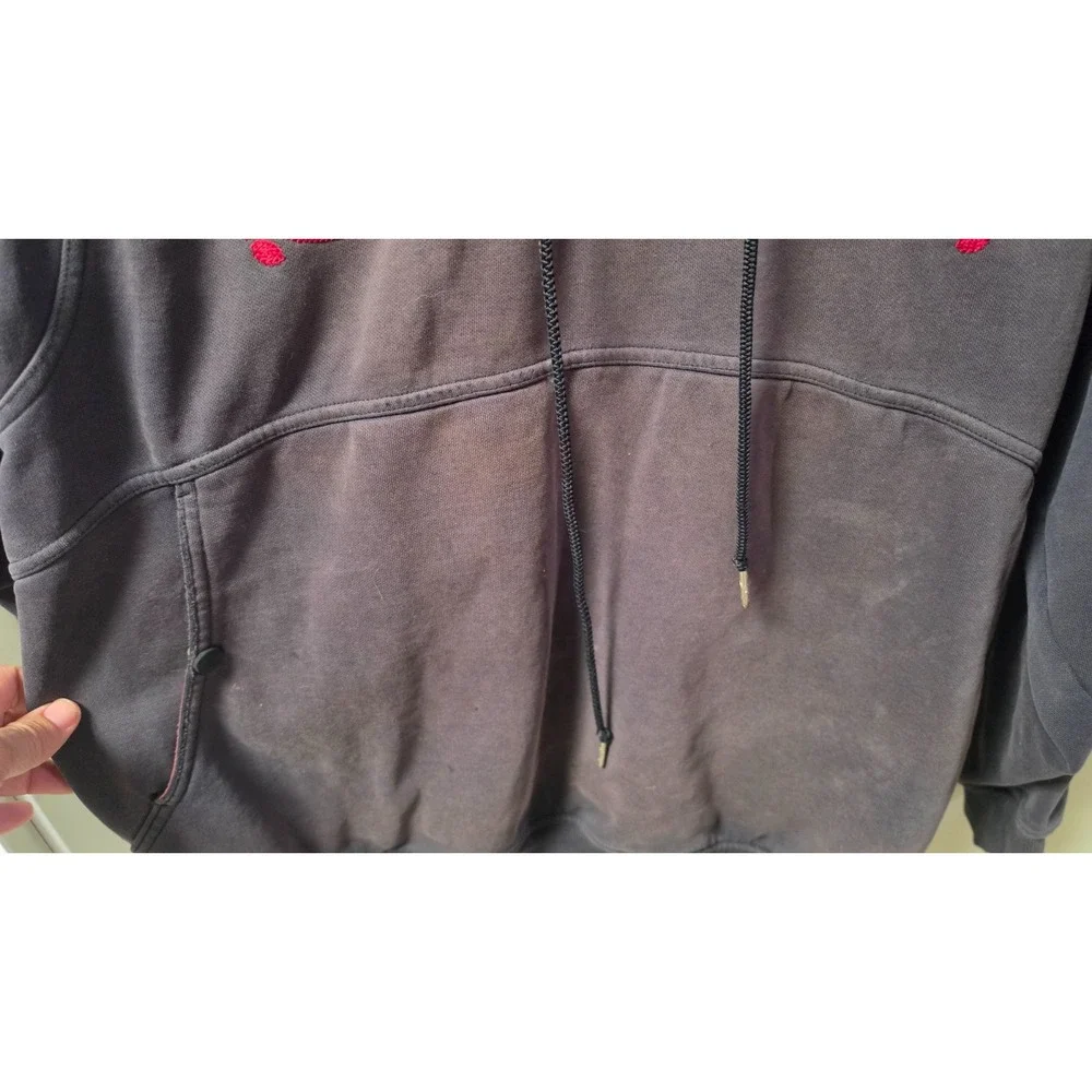 Air Jordan Unisex Pullover Hoodie shirt Size L Black Red(not perfect see pics)